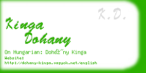 kinga dohany business card